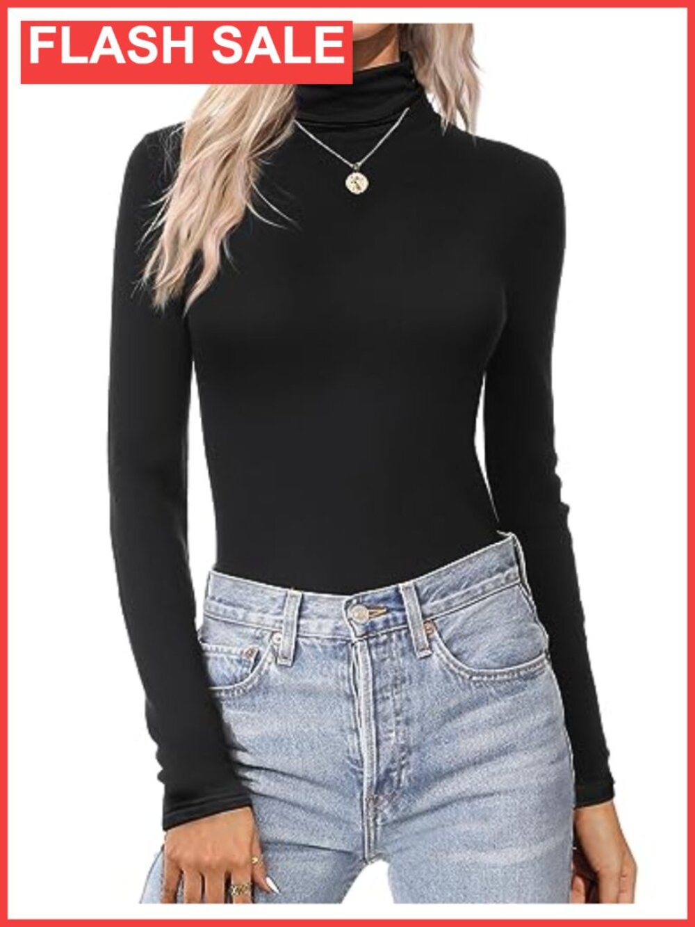 Turtleneck Top Long Sleeve Slim Fit Base Layer Thermal Shirt